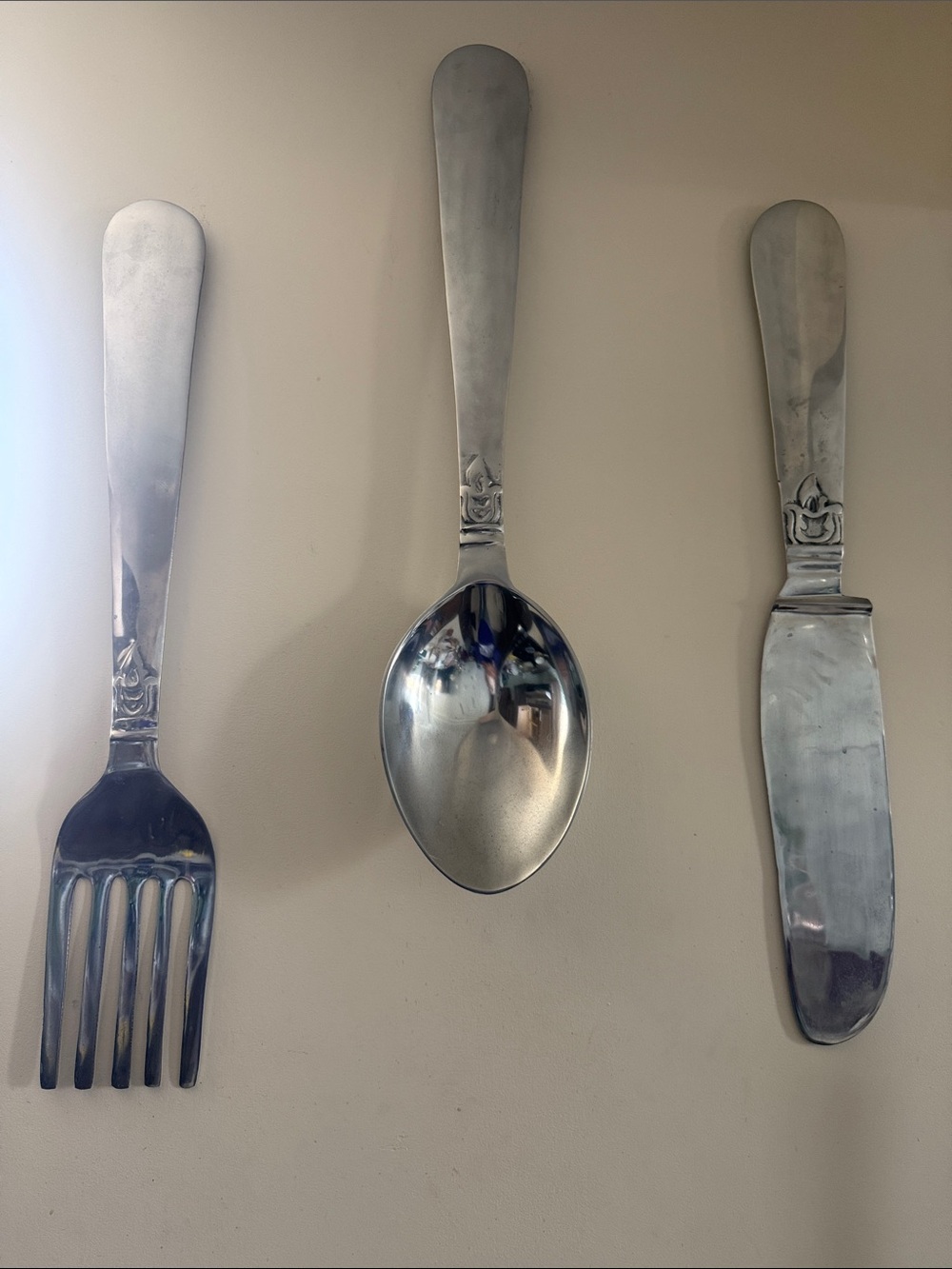 33 inch large Polished Stainless Serving Spoon Wall Décor - Silver Finish